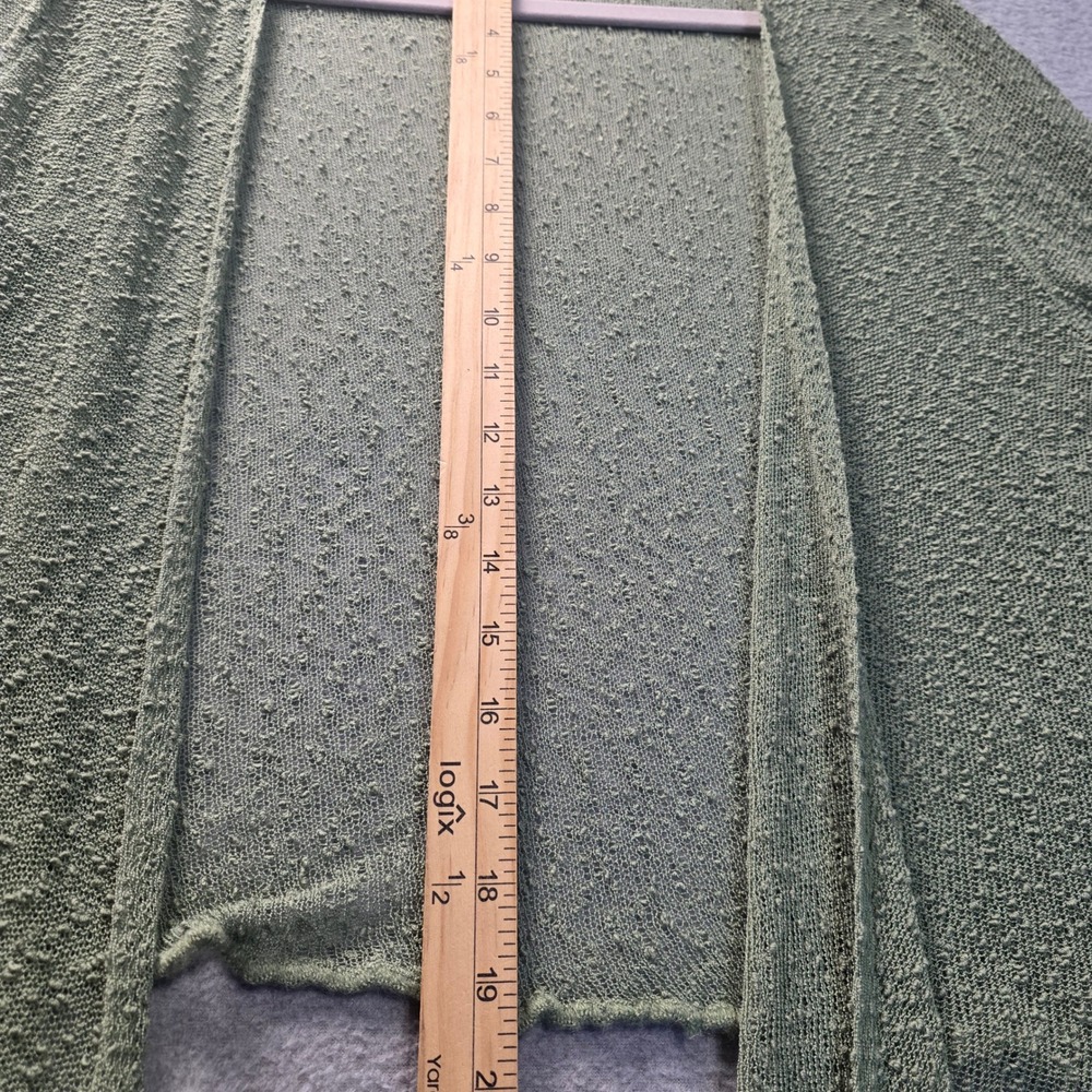 Papa Vancouver Sheer Cardigan Womens XL Sage Green Boho 3/4 Sleeve Open Knit - Picture 12 of 14